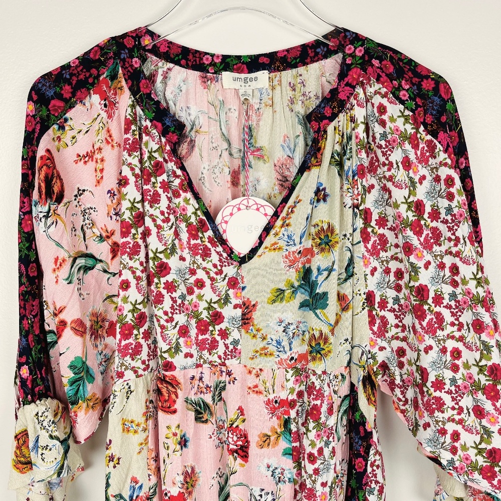 Plus Sized Mixed Floral Print Babydoll Dress - Picture 9 of 11
